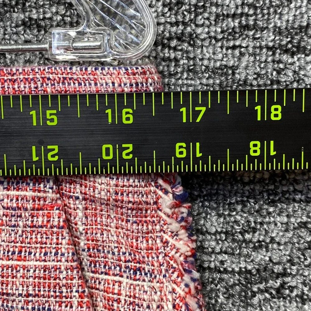 Banana Republic Tweed Shorts Womens 6 Red Frayed Hem Clean Tweed SH 672667-00